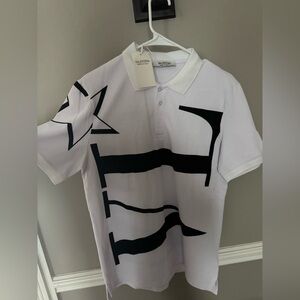 Valentino Polo with Black Graphic on White